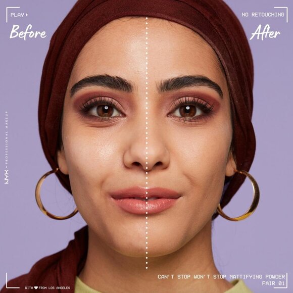 NEW NYX Can't Stop Won't Stop Mattifying Pressed Powder, FAIR - Picture 3 of 6